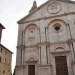 The front of the church in Pienza Itlay