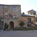 The old buildings in the square in Civita Italy image