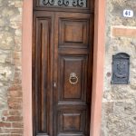 Narrow wooden door
