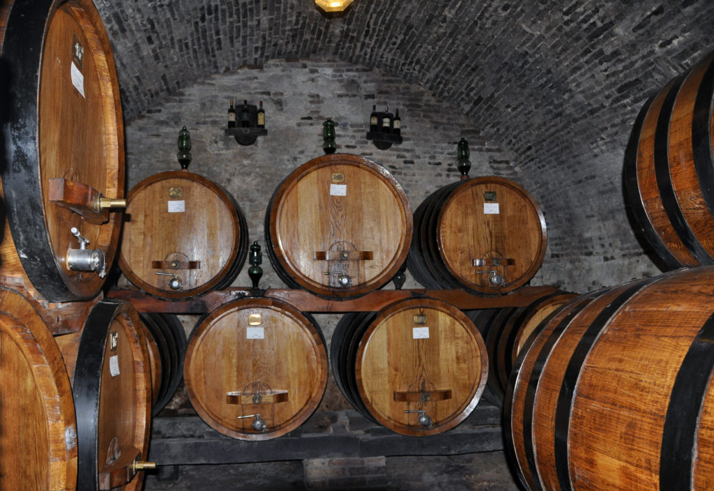 Inside the Contucci wine cellar