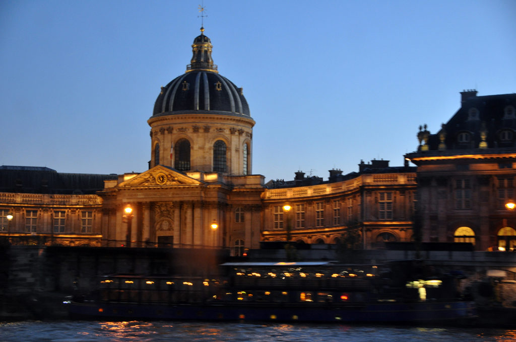 Le Institut de France building as seen at night