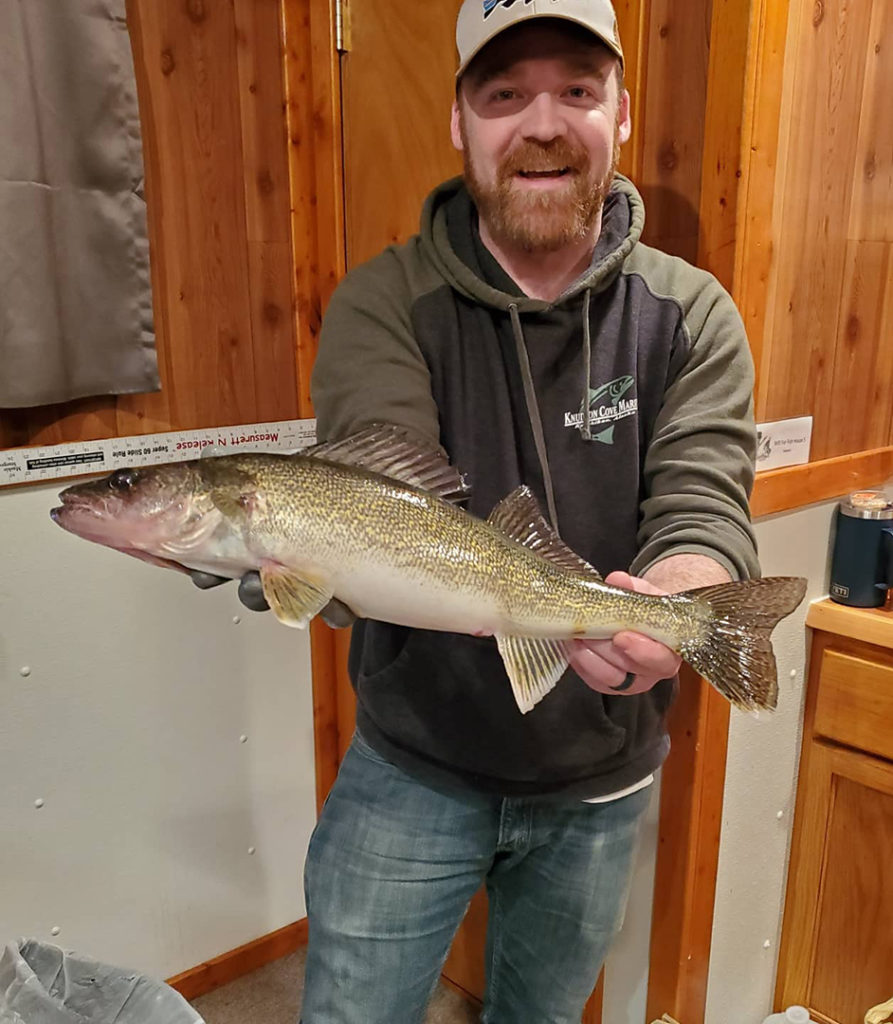 Walleye caught ice fishing on Lake Mille Lacs in Minnesota